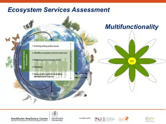 Ecosystem Services Assessment  Multifunctionality  Valuation of Ecosystem services  Methods and