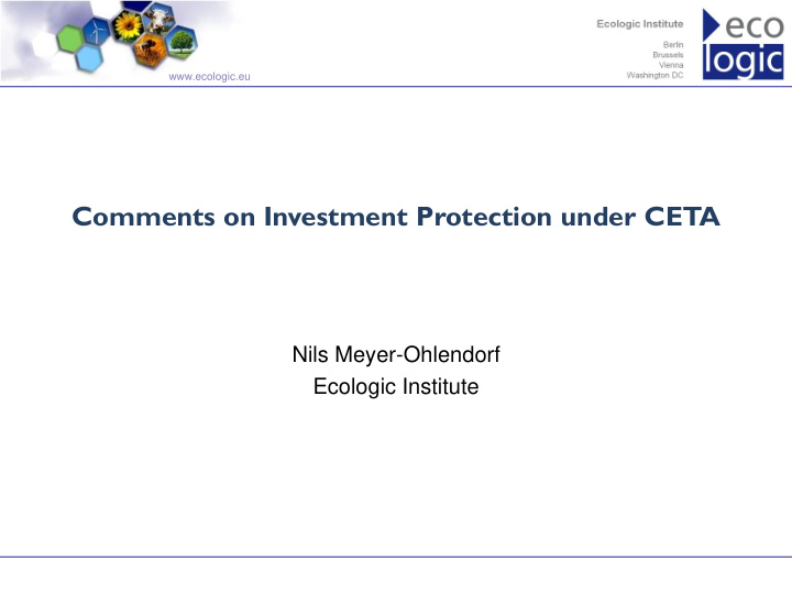 comments on investment protection under ceta