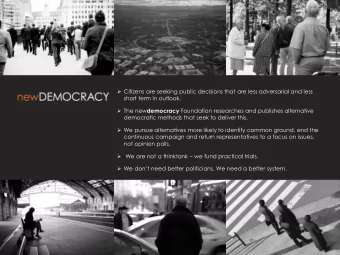 Citizens are seeking public decisions that are less adversarial and less  short term in