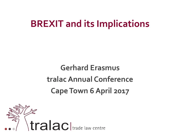 brexit and its implications