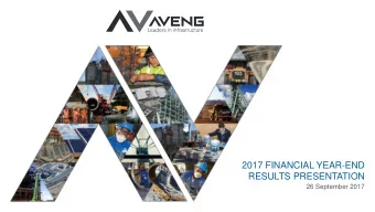 RESULTS PRESENTATION  26 September 2017  OVERVIEW  OVERVIEW  2  AGENDA  OVERVIEW  FINANCIAL