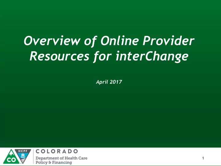 resources for interchange
