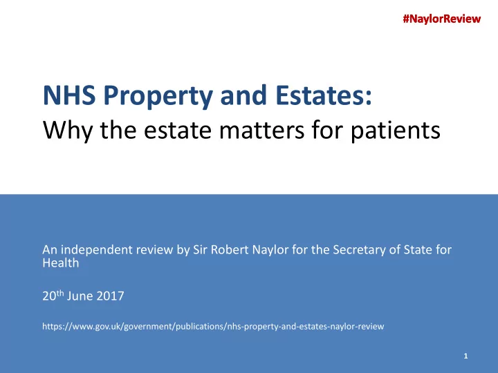 nhs property and estates