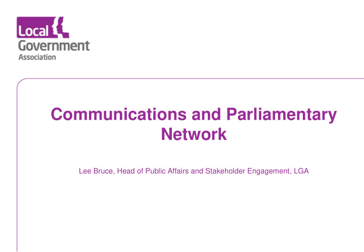 communications and parliamentary network