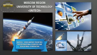 MOSCOW REGION  UNIVERSITY OF TECHNOLOGY  UNITECH  UNITECH - DEVELOMPENT PRIORITIES  FOR