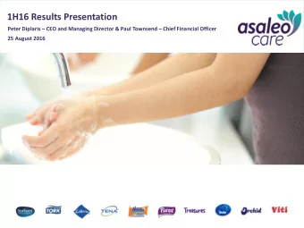 1H16 Results Presentation Peter Diplaris  CEO and Managing Director &amp; Paul Townsend