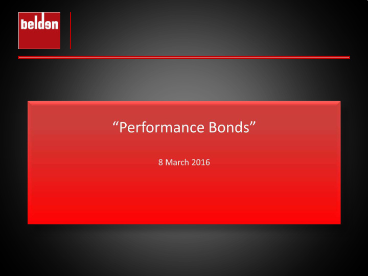 performance bonds