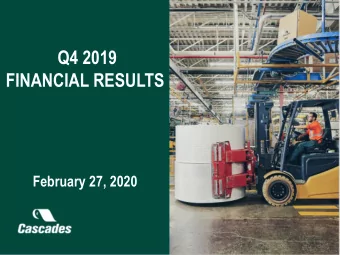 Q4 2019  FINANCIAL RESULTS  February 27, 2020  DISCLAIMER  FORWARD-LOOKING STATEMENT  Certain