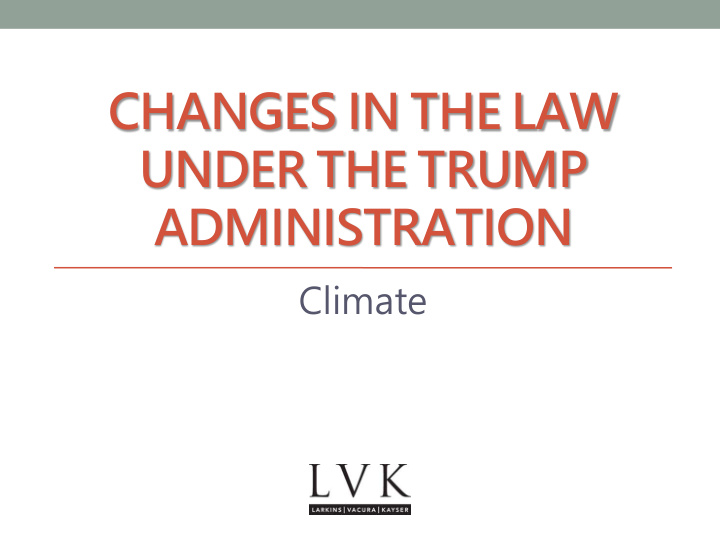 changes in the law under the trump administration