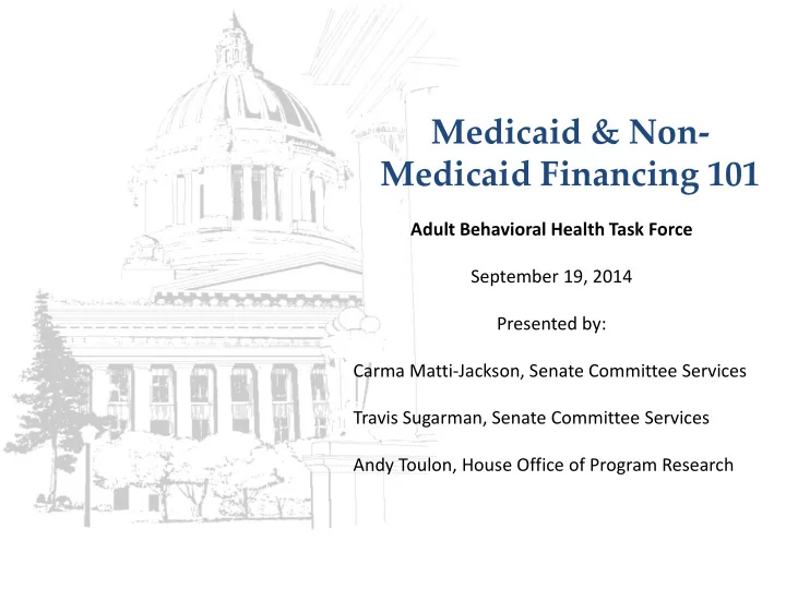 medicaid non medicaid financing 101