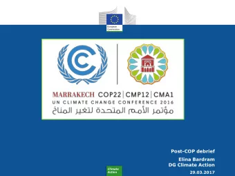 Post-COP debrief  Elina Bardram  DG Climate Action  Climate  29.03.2017  Action  Paris Agreement