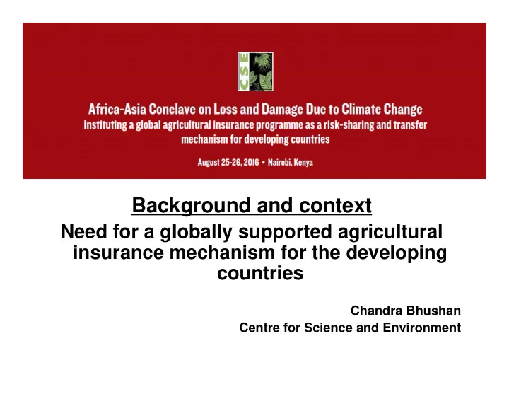 background and context
