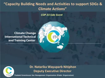 Capacity Building Needs and Activities to support SDGs &amp; Climate Actions  COP 23 Side