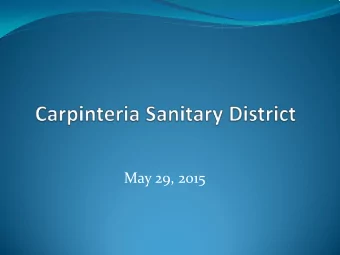 May 29, 2015  The District is an Outstanding and Awarded Operator with an Excellent Compliance
