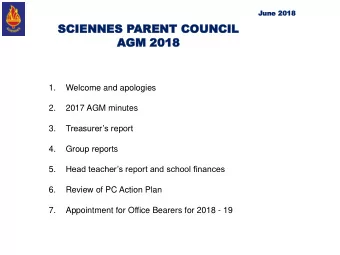 AGM  GM 20  2018  18  1.  Welcome and apologies  2.  2017 AGM minutes  Treasurers report  3.  4.