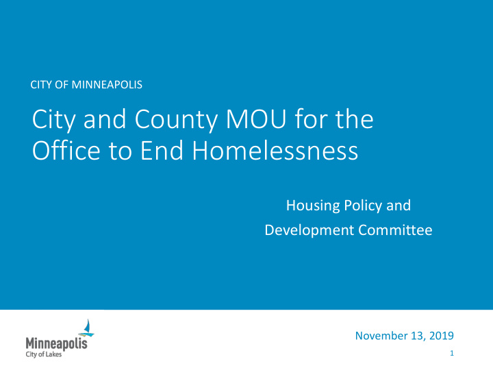 city and county mou for the office to end homelessness