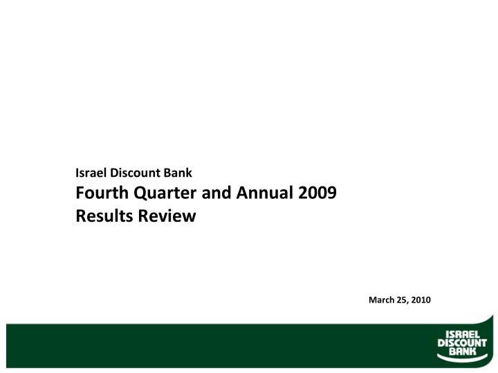 fourth quarter and annual 2009