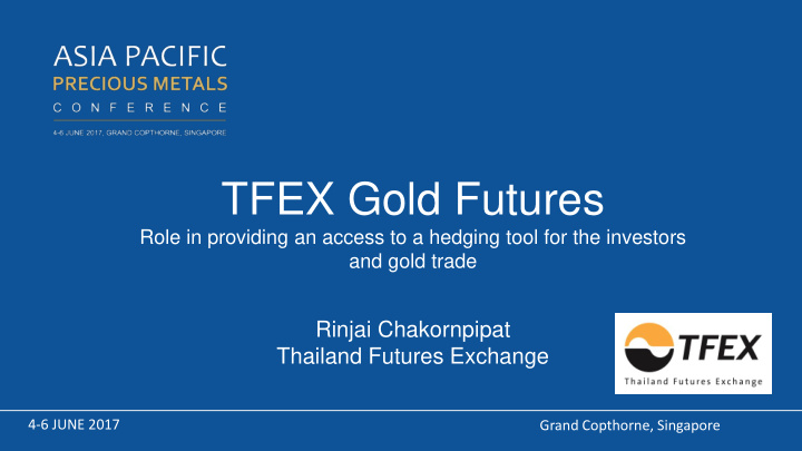 tfex gold futures