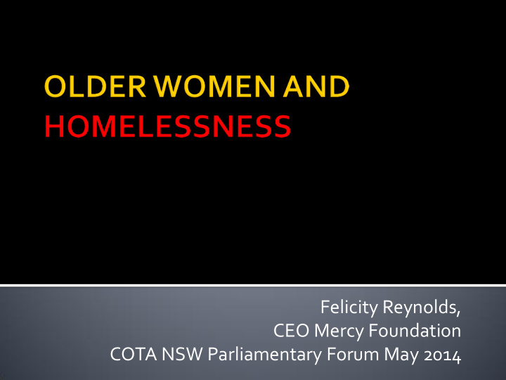 felicity reynolds ceo mercy foundation cota nsw