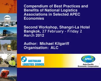 Compendium of Best Practices and  Benefits of National Logistics  Associations in Selected APEC