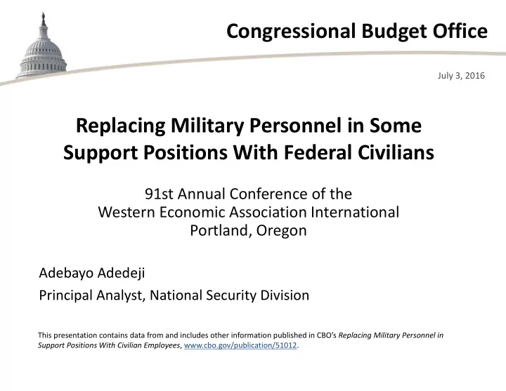 congressional budget office