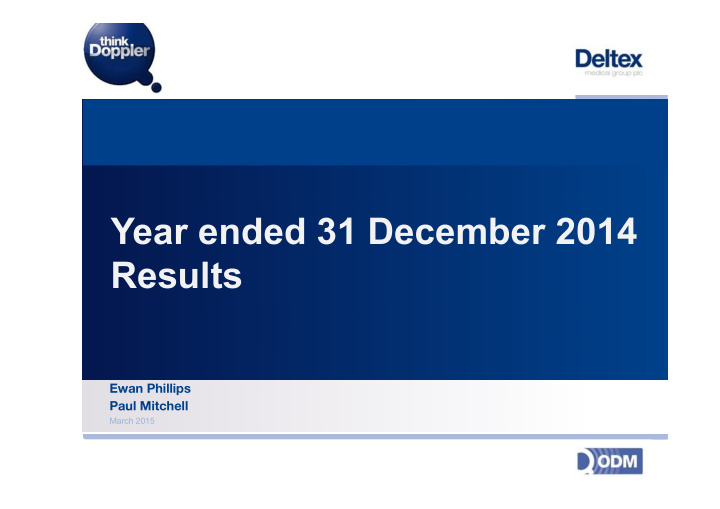 year ended 31 december 2014 results