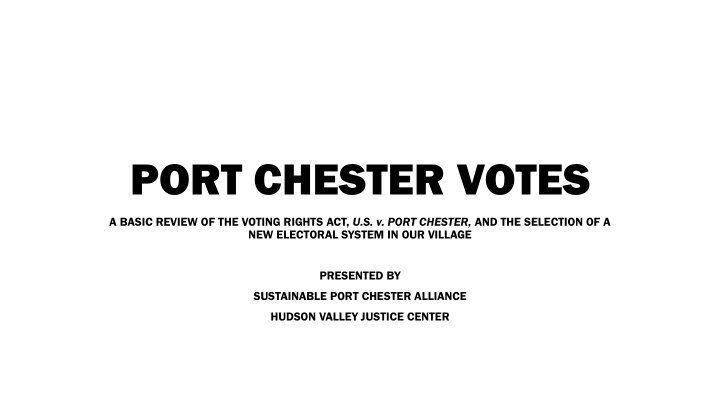 port chester votes