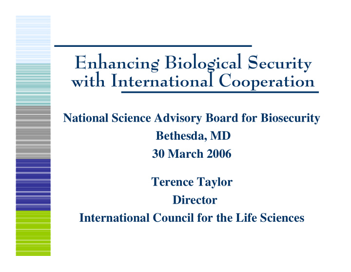 enhancing biological security with international