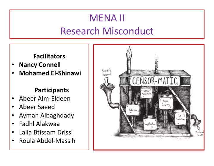 mena ii research misconduct