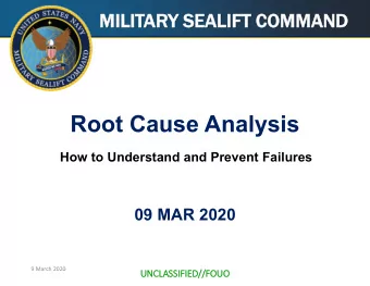 Root Cause Analysis  How to Understand and Prevent Failures  09 MAR 2020  9 March 2020  UNCLA