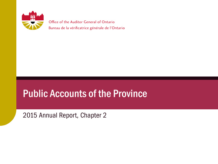 public accounts of the province