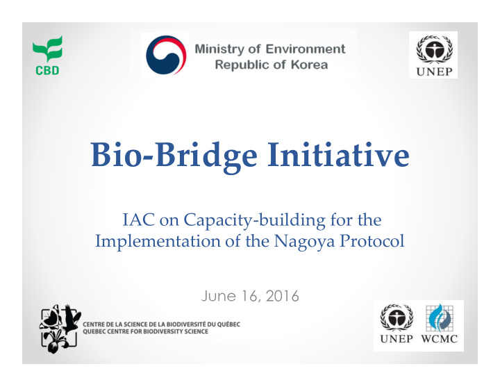 bio bridge initiative