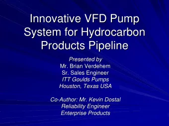 Innovative VFD Pump  Innovative VFD Pump  System for Hydrocarbon  System for Hydrocarbon  Products