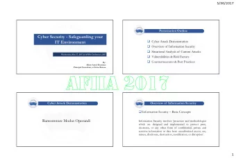 AFIIA 2017  Cyber Attack Demonstration  Overview of Information Security  Information Security