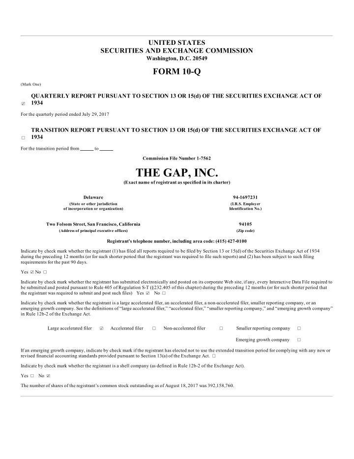 the gap inc
