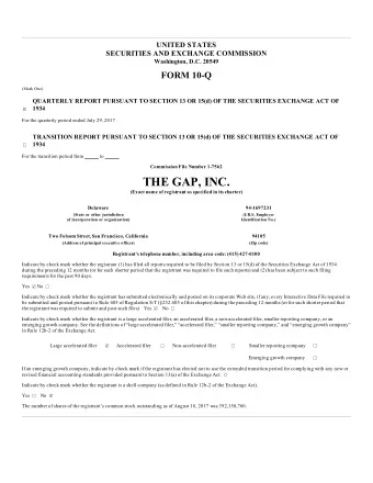 THE GAP, INC.  (Exact name of registrant as specified in its charter)  Delaware  94-1697231  (State