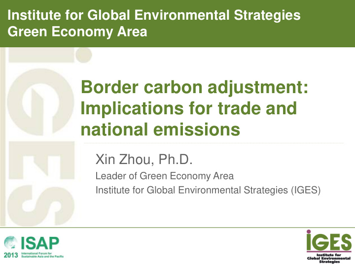 border carbon adjustment implications for trade and