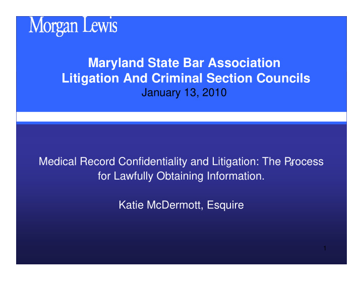 maryland state bar association litigation and criminal