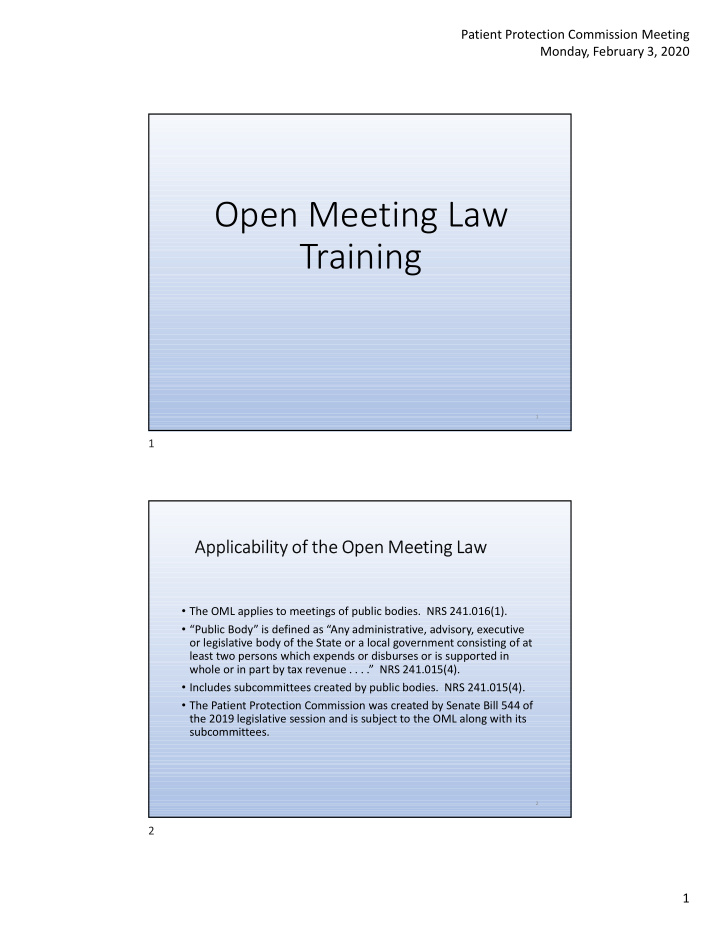 open meeting law training