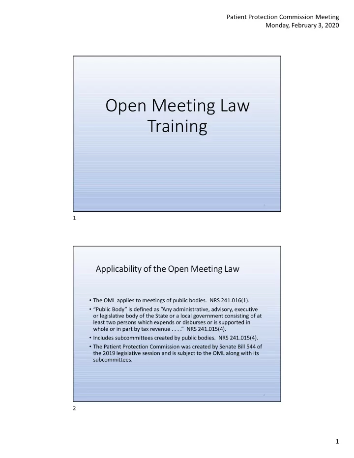 open meeting law training