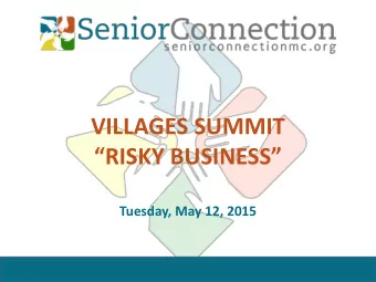 RISKY BUSINESS  Tuesday, May 12, 2015  Bad things happen  to good nonprofit  organizations