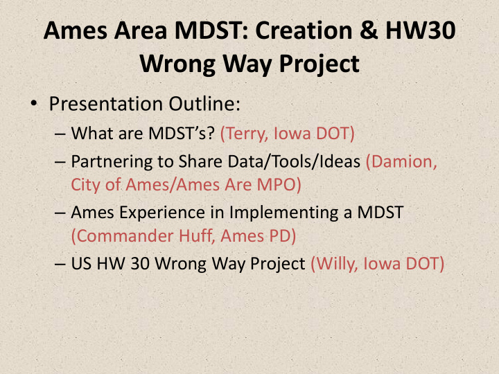 ames area mdst creation hw30