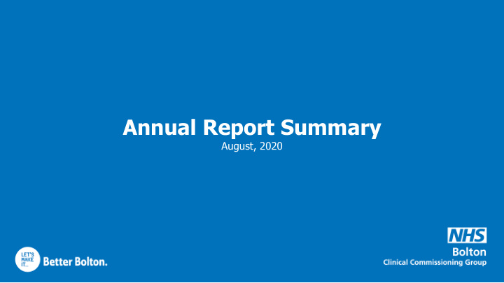 annual report summary