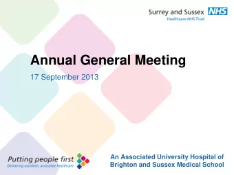 Presentation Title  Annual General Meeting  36pt Arial Bold  17 September 2013  Sub heading 24pt