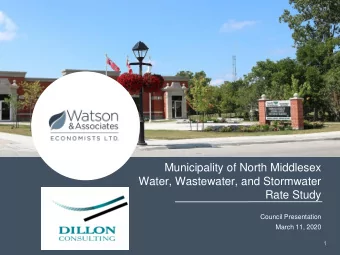 Municipality of North Middlesex  Water, Wastewater, and Stormwater  Rate Study  Council