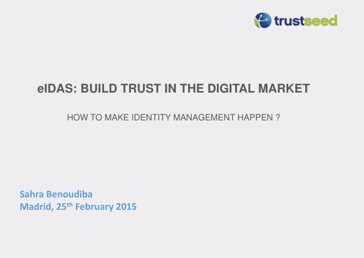 eidas build trust in the digital market