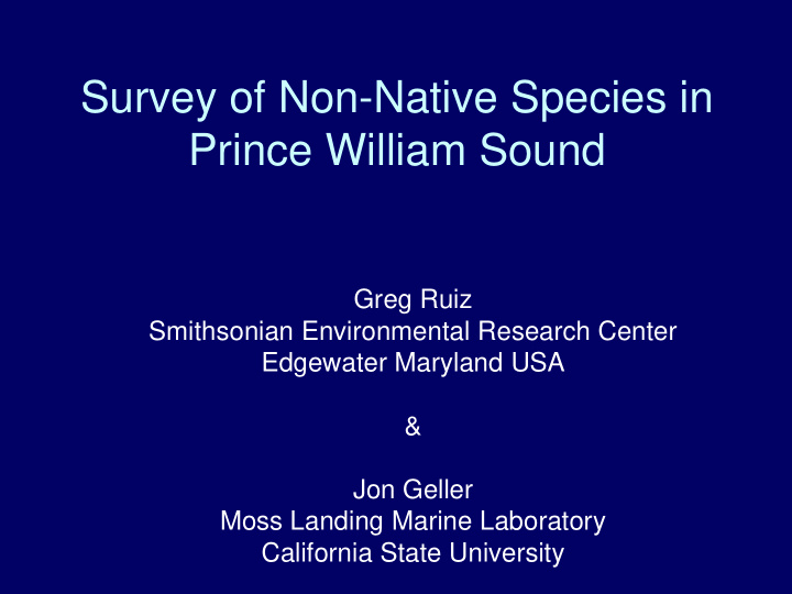 survey of non native species in