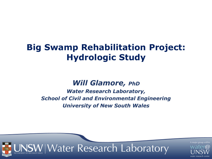 big swamp rehabilitation project
