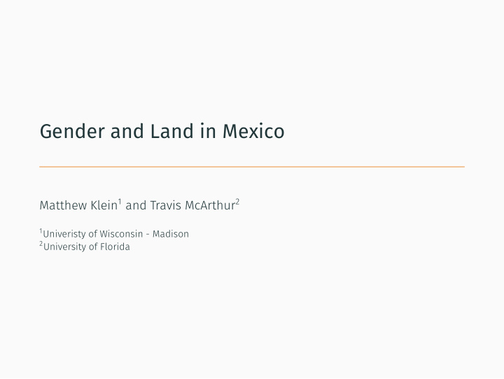gender and land in mexico