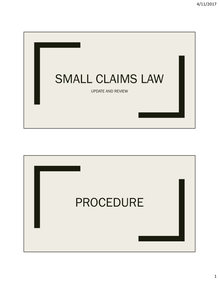 small claims law